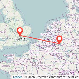 Cologne Luton train map