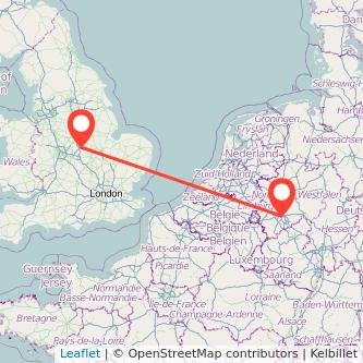 Cologne Leicester train map