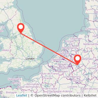 Cologne Leeds train map