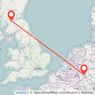 Cologne Glasgow train map