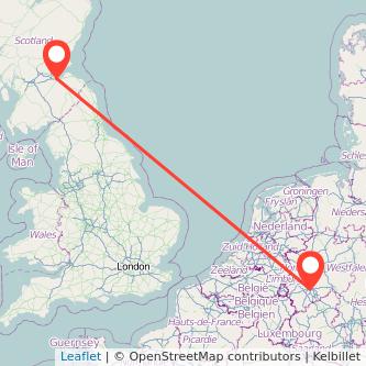 Cologne Edinburgh train map