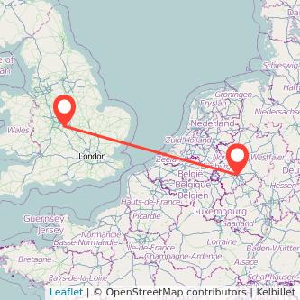 Cologne Coventry train map