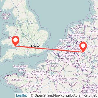 Cologne Cardiff train map