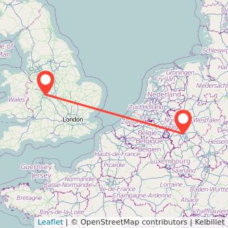 Cologne Birmingham train map