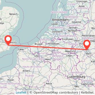 Cologne Ashford train map