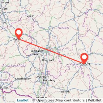 Koblenz Würzburg Mitfahrgelegenheit Karte