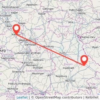 Koblenz Straubing Mitfahrgelegenheit Karte