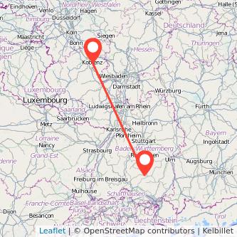 Koblenz Sigmaringen Mitfahrgelegenheit Karte