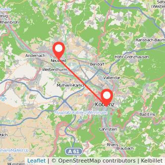 Koblenz Neuwied Mitfahrgelegenheit Karte