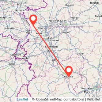 Koblenz Geldern Mitfahrgelegenheit Karte