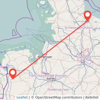 Kiel Papenburg Bahn Karte