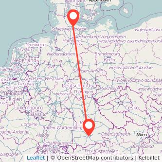 Kiel München Mitfahrgelegenheit Karte