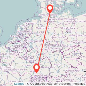 Kiel Freiburg im Breisgau Mitfahrgelegenheit Karte