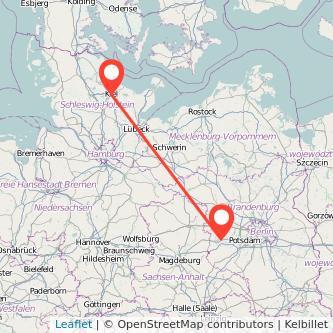 Kiel Brandenburg an der Havel Bahn Karte