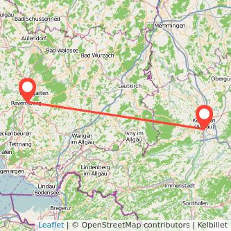 Kempten Ravensburg Mitfahrgelegenheit Karte