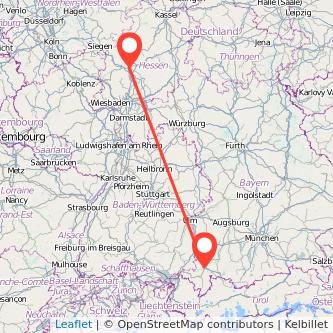 Kempten Gießen Mitfahrgelegenheit Karte