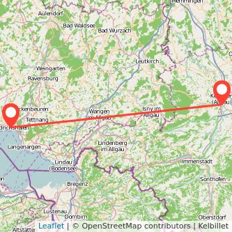 Kempten Friedrichshafen Mitfahrgelegenheit Karte