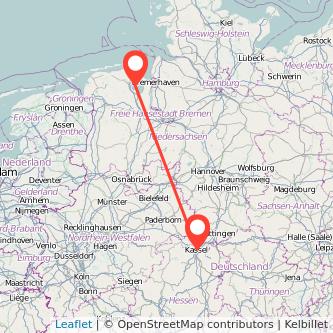 Kassel Wilhelmshaven Mitfahrgelegenheit Karte