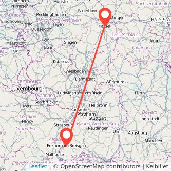 Kassel Freiburg im Breisgau Bahn Karte