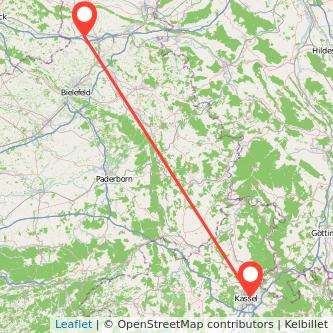 Kassel Bünde Mitfahrgelegenheit Karte
