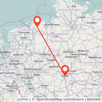 Kassel Aurich Mitfahrgelegenheit Karte