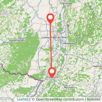 Karlsruhe Worms Mitfahrgelegenheit Karte