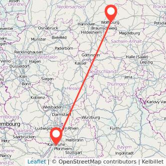 Karlsruhe Wolfsburg Bahn Karte