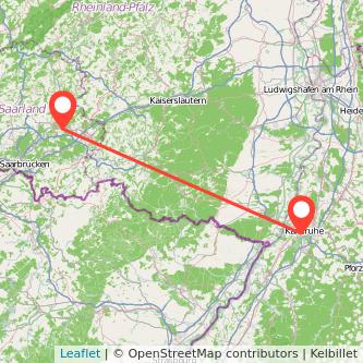 Karlsruhe Neunkirchen Mitfahrgelegenheit Karte