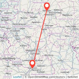 Karlsruhe Hannover Mitfahrgelegenheit Karte