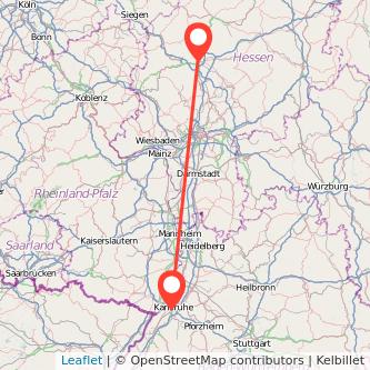 Karlsruhe Gießen Mitfahrgelegenheit Karte