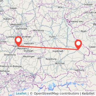 Karlsruhe Deggendorf Mitfahrgelegenheit Karte