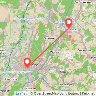 Karlsruhe Bruchsal Mitfahrgelegenheit Karte