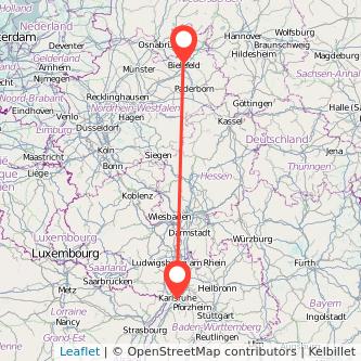 Karlsruhe Bielefeld Mitfahrgelegenheit Karte