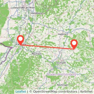 Karlsruhe Backnang Mitfahrgelegenheit Karte