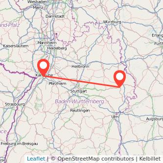 Karlsruhe Aalen Mitfahrgelegenheit Karte