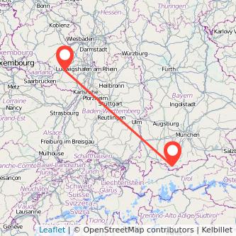 Kaiserslautern Garmisch-Partenkirchen Bahn Karte