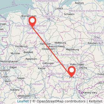 Jena Bremen Mitfahrgelegenheit Karte
