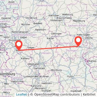 Jena Bonn Mitfahrgelegenheit Karte