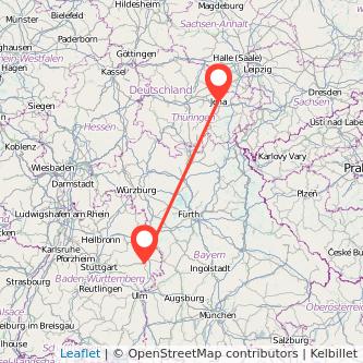 Jena Aalen Mitfahrgelegenheit Karte