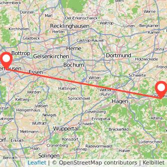Iserlohn Oberhausen Mitfahrgelegenheit Karte