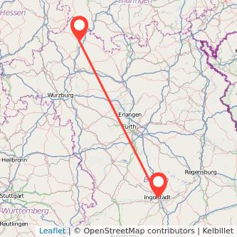 Ingolstadt Bad Neustadt an der Saale Bahn Karte