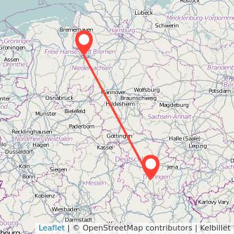 Ilmenau Bremen Mitfahrgelegenheit Karte