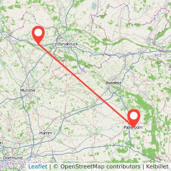Ibbenbüren Paderborn Mitfahrgelegenheit Karte