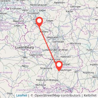 Horb am Neckar Remagen Bahn Karte