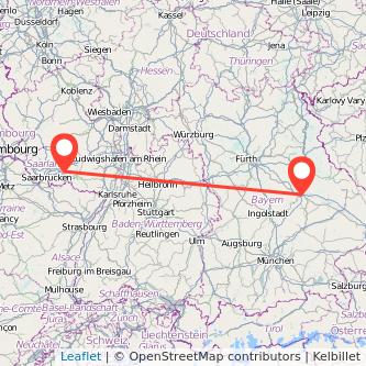 Homburg Regensburg Mitfahrgelegenheit Karte