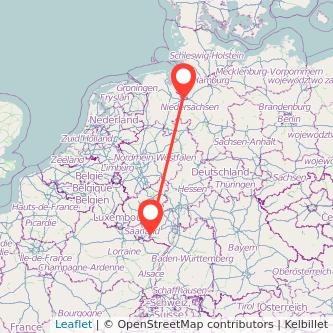 Homburg Bremen Mitfahrgelegenheit Karte