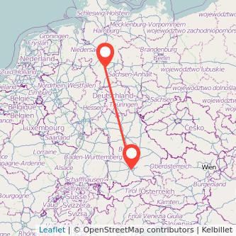 Hildesheim München Mitfahrgelegenheit Karte
