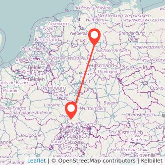 Hildesheim Freiburg im Breisgau Mitfahrgelegenheit Karte