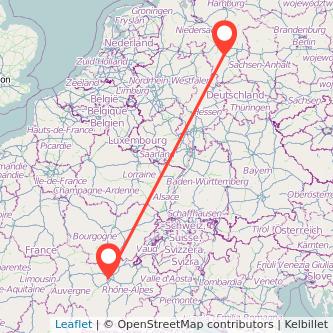 Hildesheim Lyon Bahn Karte