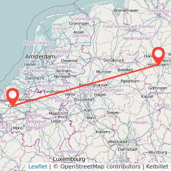 Hildesheim Gent Bahn Karte